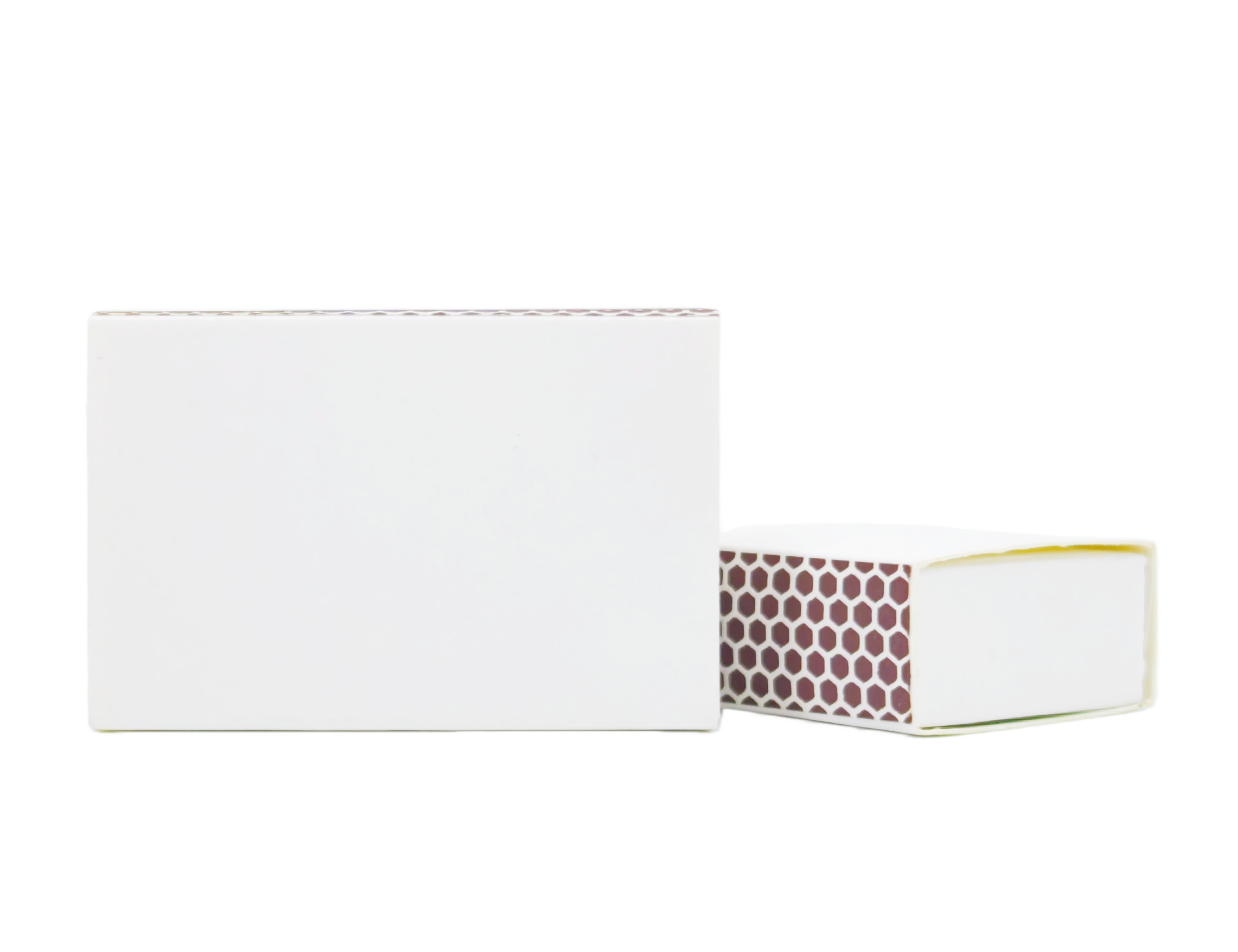 Elegant single-sided matchbox design template front view