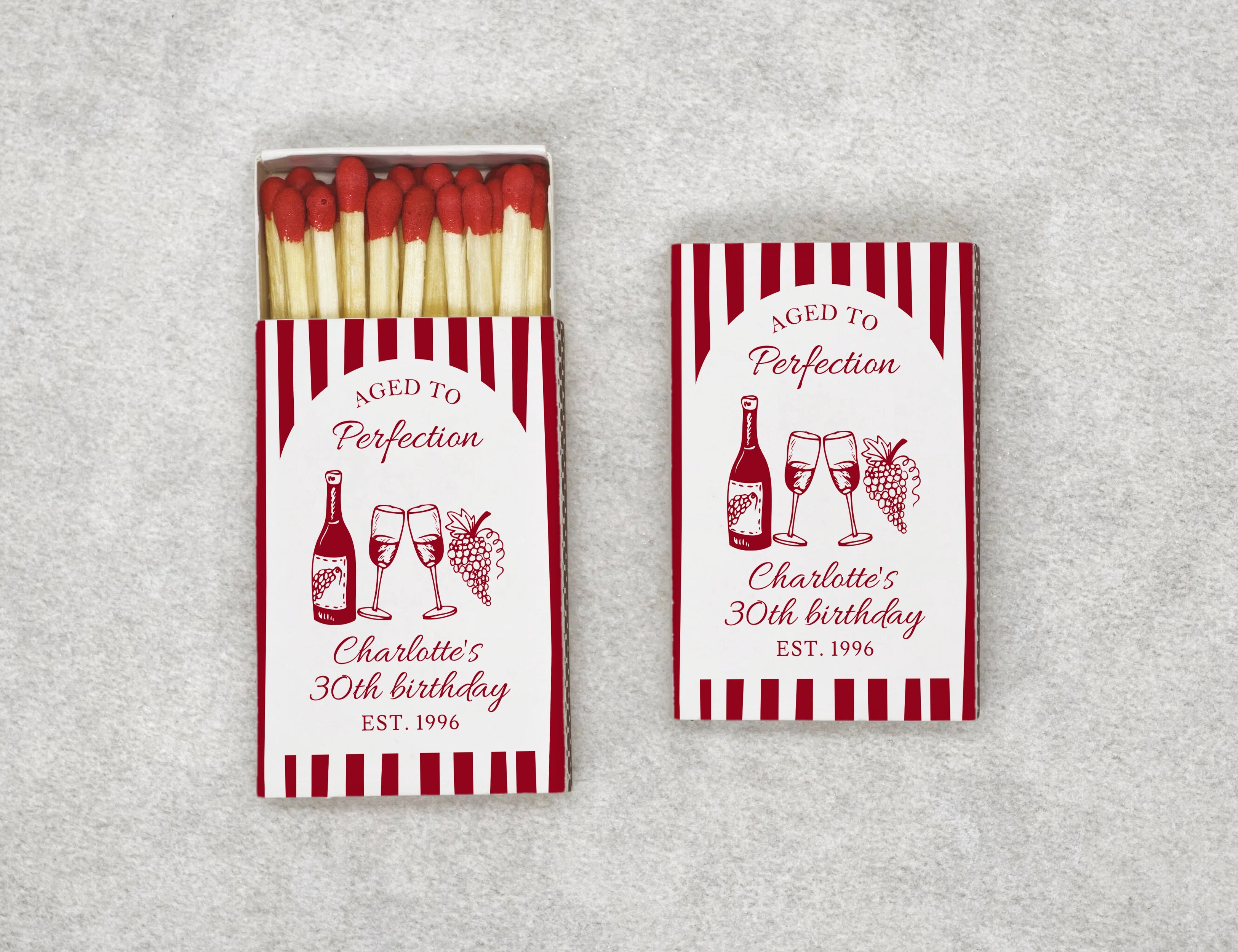 Personalized Birthday Celebration Matchboxes with Birthday Glow Design - Front View Product Showcase