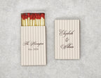 Personalized Wedding Matchboxes with Classic Striped Pattern - Front View Product Showcase