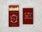 Personalized Wedding Matchboxes with Elegant Script Typography - Front View Product Showcase