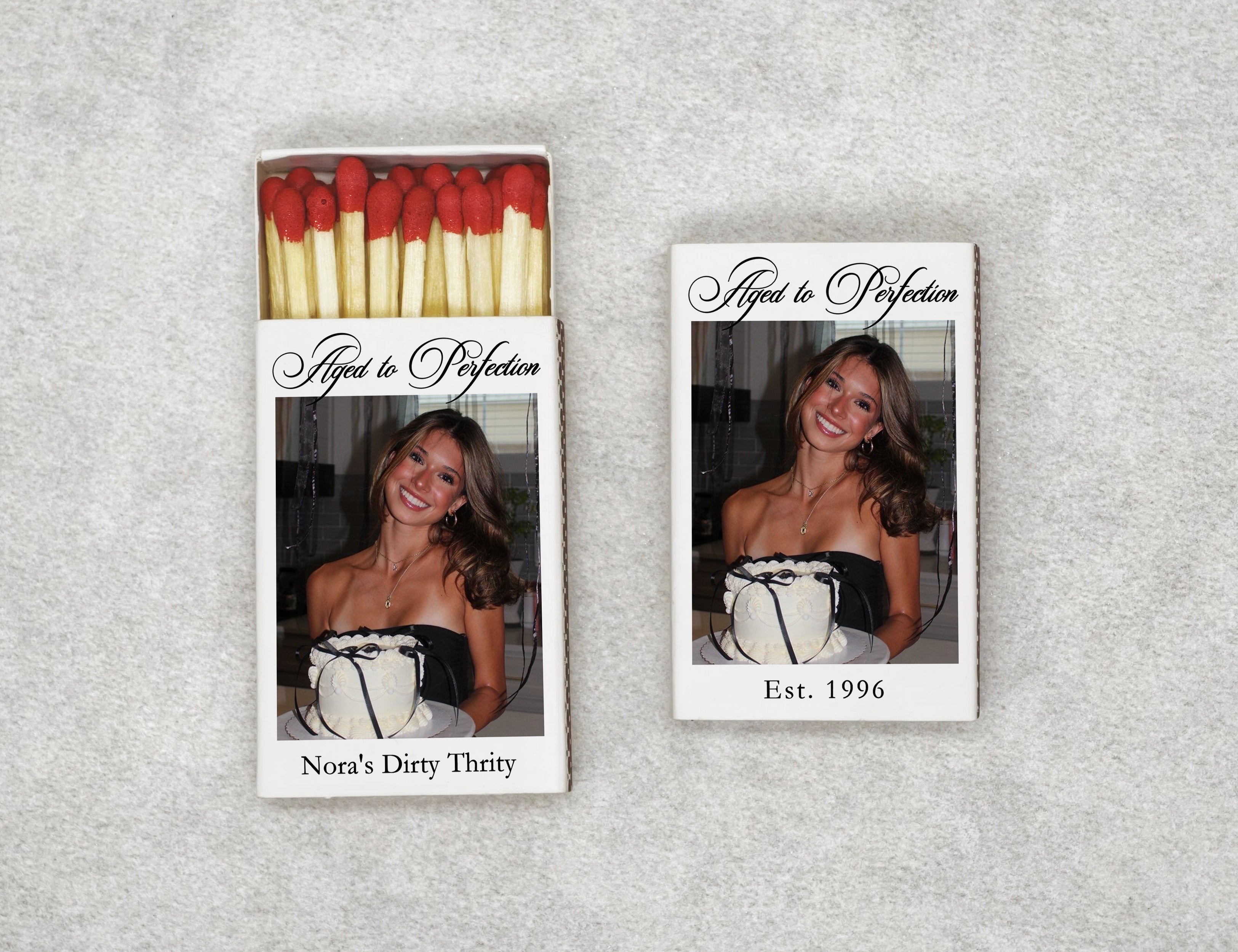 Personalized Birthday Celebration Matchboxes with Birthday Glow Design - Front View Product Showcase