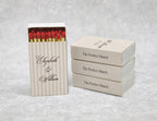 Personalized Wedding Matchboxes with Classic Striped Pattern - Side View Detail Shot