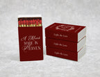 Personalized Wedding Matchboxes with Elegant Script Typography - Side View Detail Shot