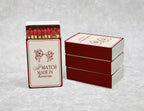 Vintage cupid wedding matchboxes side view with custom initials