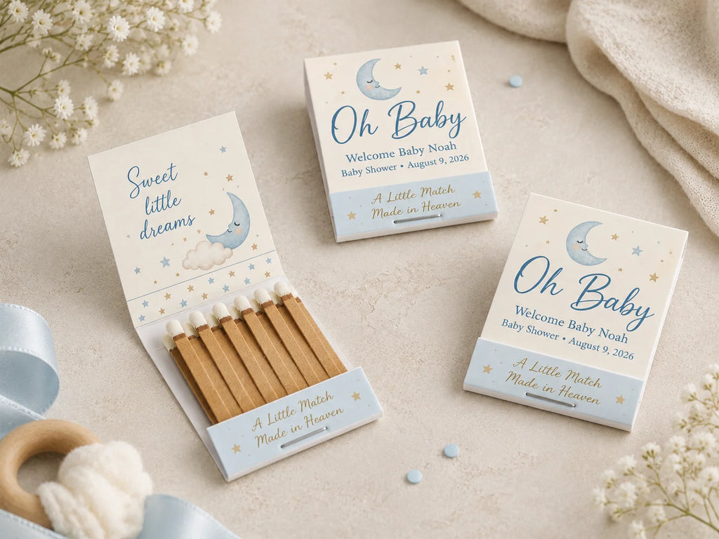 Personalized Wedding Matchbooks - Side view showing matchbook thickness and quality