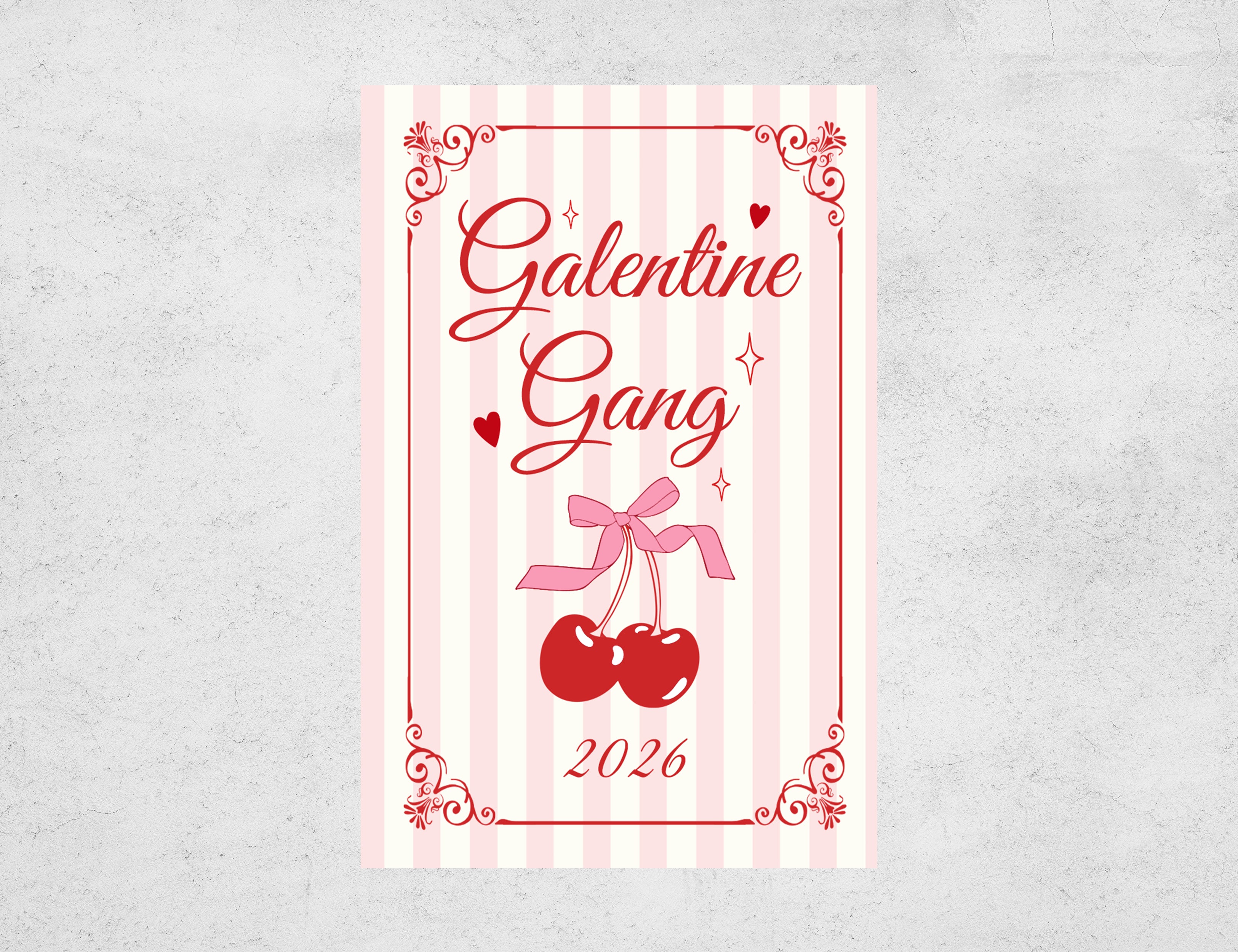 Personalized Galentine's Day Matchboxes - Cherry 'Galentine Gang' Design for Besties