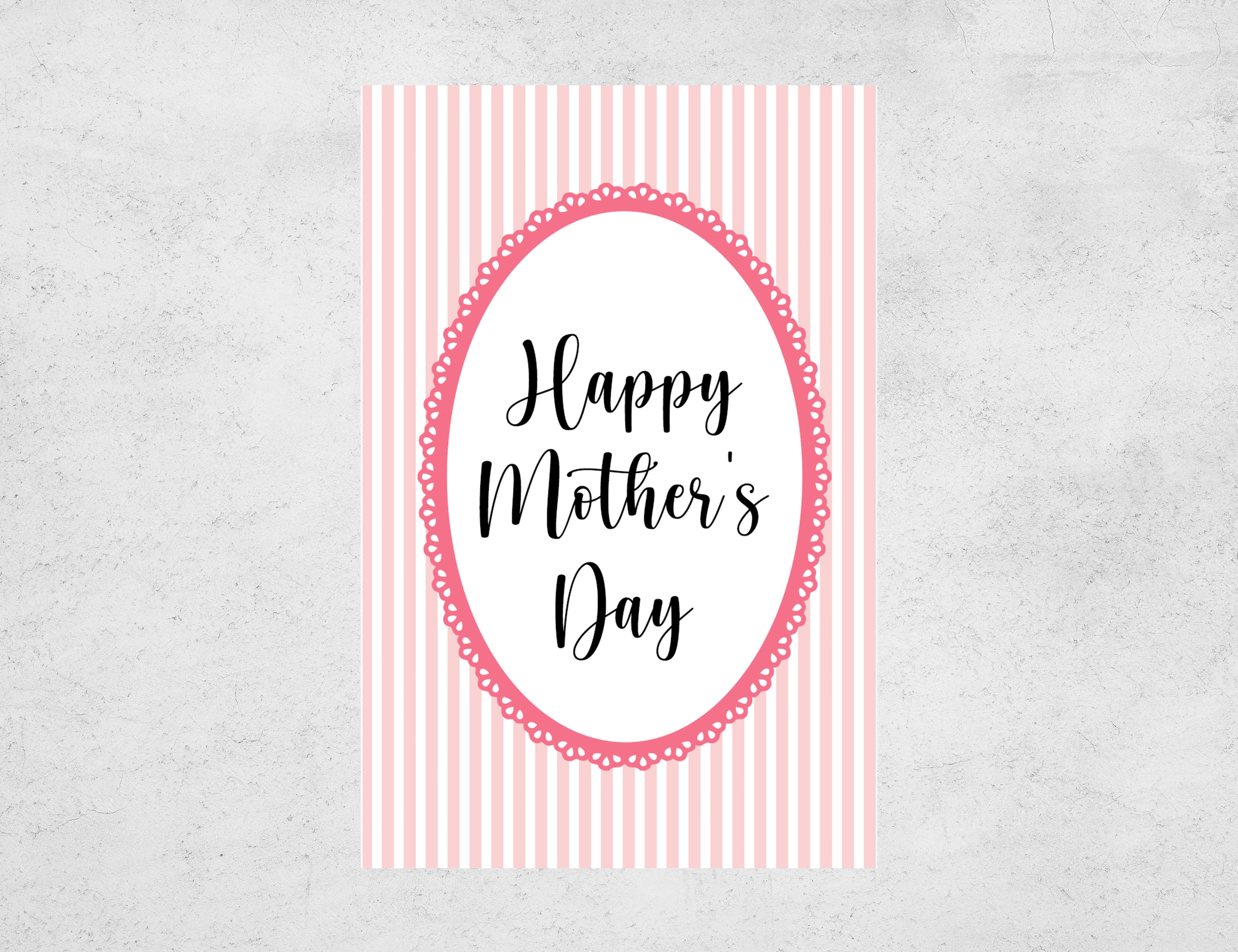 Personalized pink stripe Mothers Day matchboxes with custom photo - front view