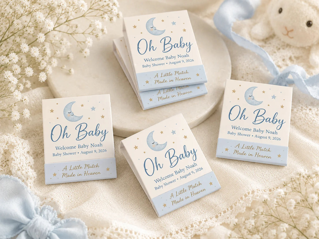 Personalized Wedding Matchbooks - Opened view with 20 matches and custom printing inside