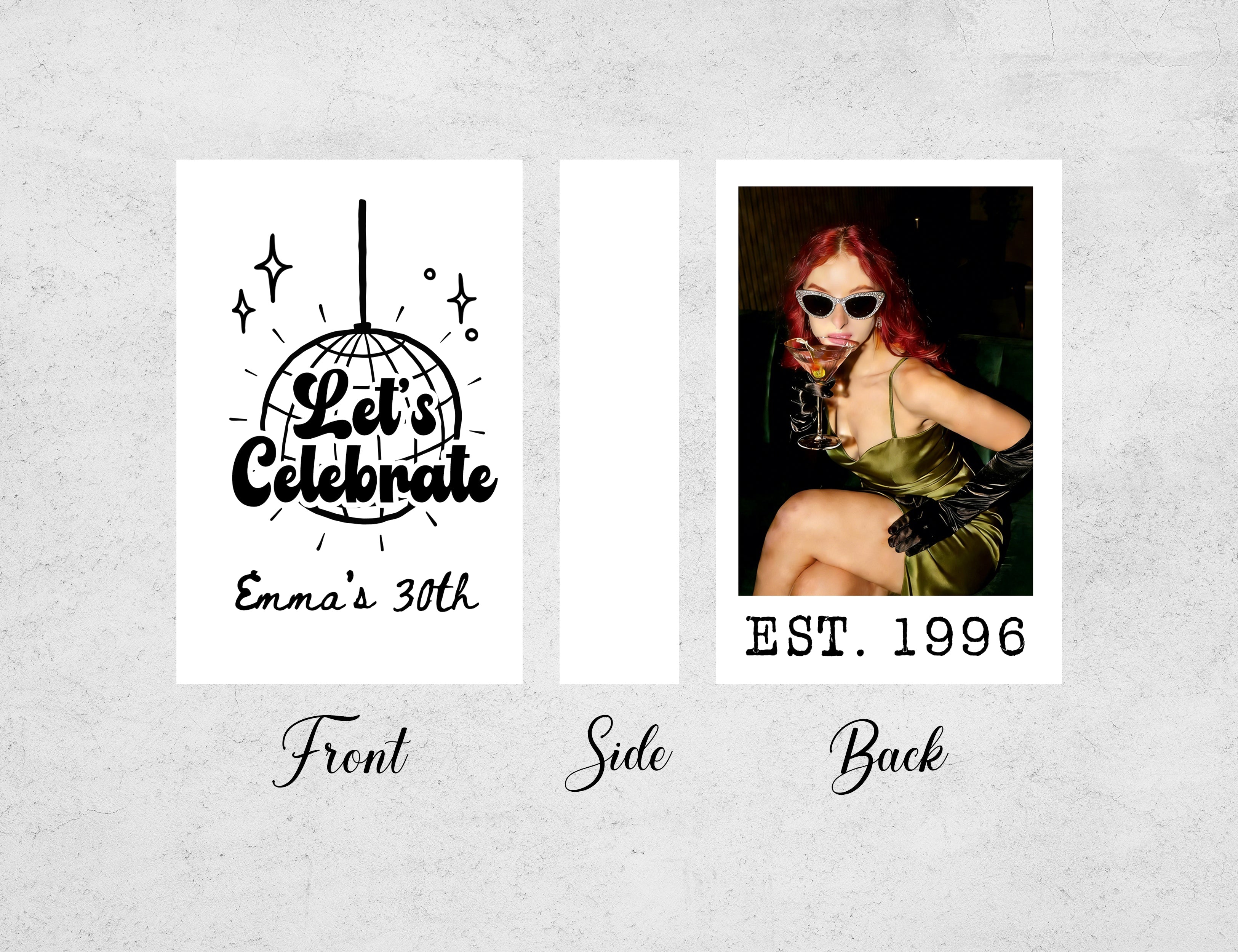 Elegant matchbox with Lets Celebrate 30th birthday design