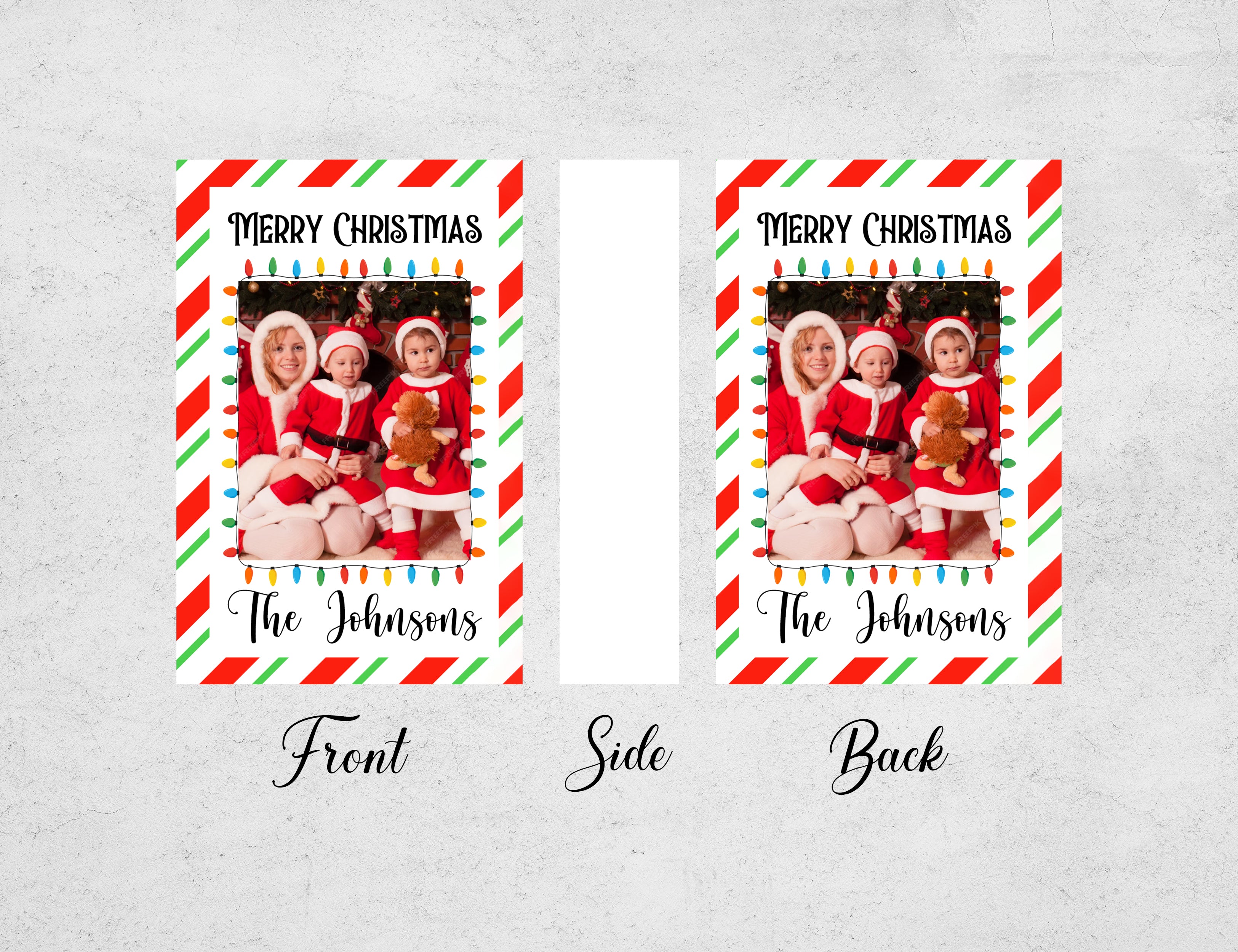 Personalized Christmas Matchboxes - Merry Christmas Custom Photo & Family Name Design