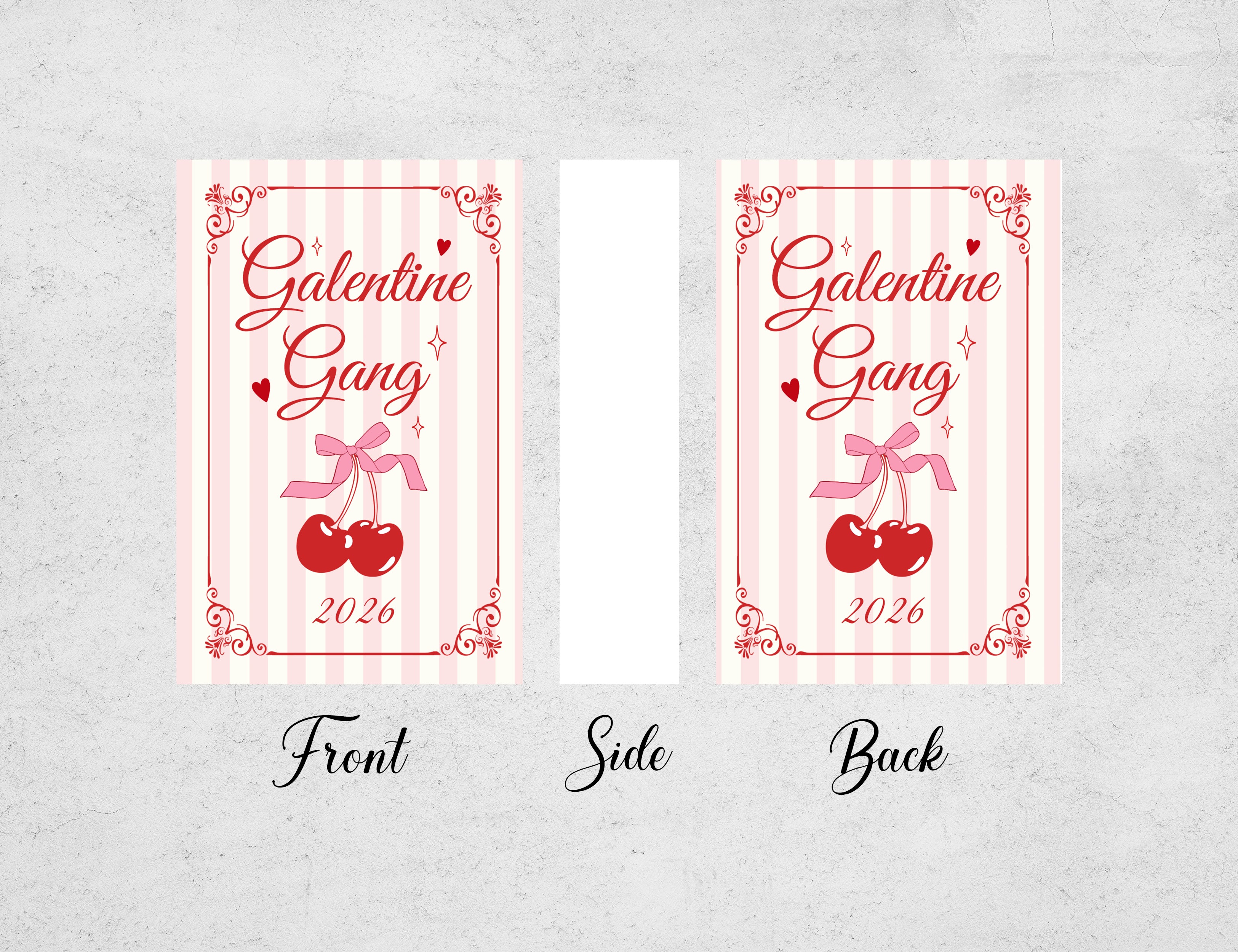 Personalized Galentine's Day Matchboxes - Cherry 'Galentine Gang' Design for Besties