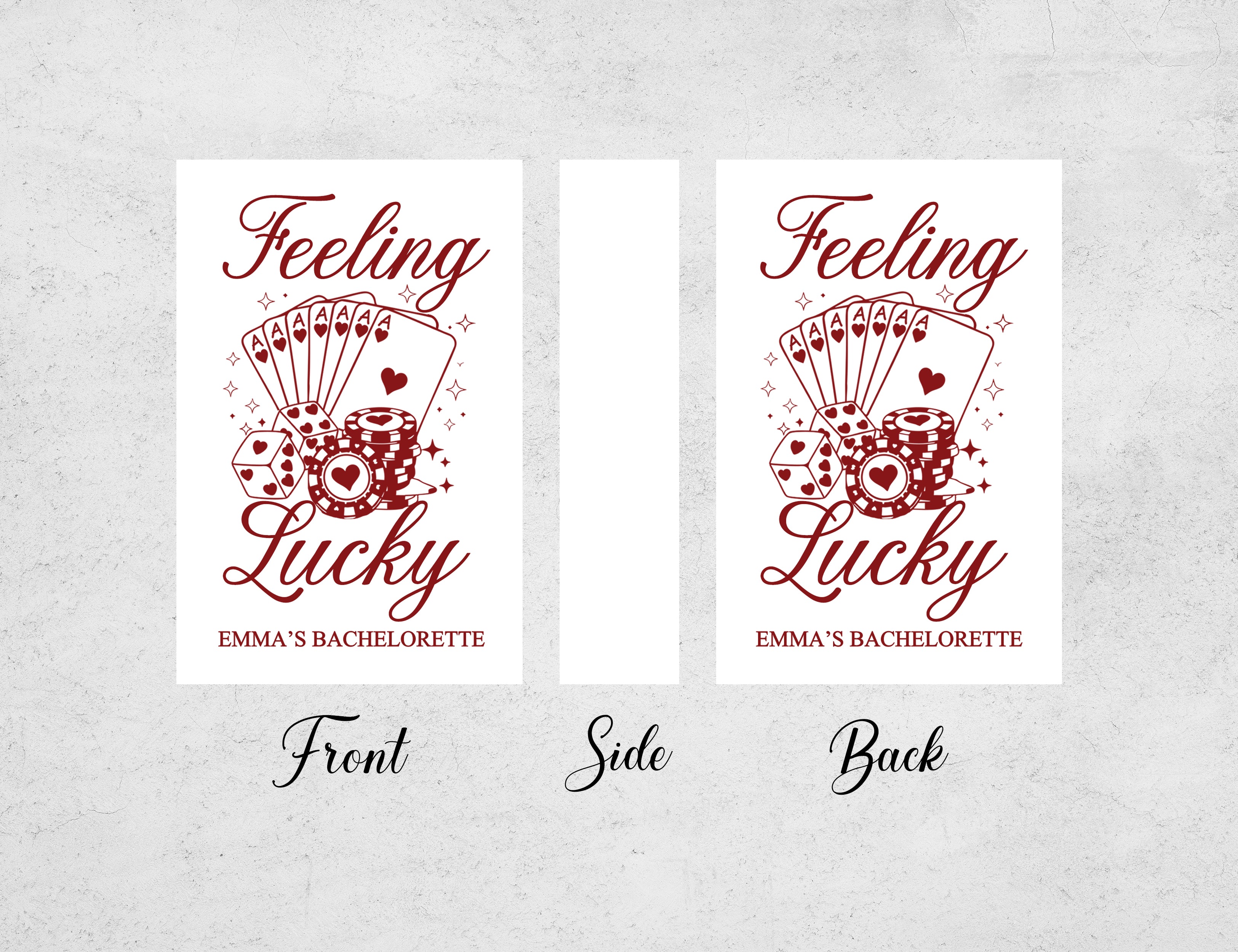 Personalized Bachelorette Matchboxes - Feeling Lucky Custom Name Design