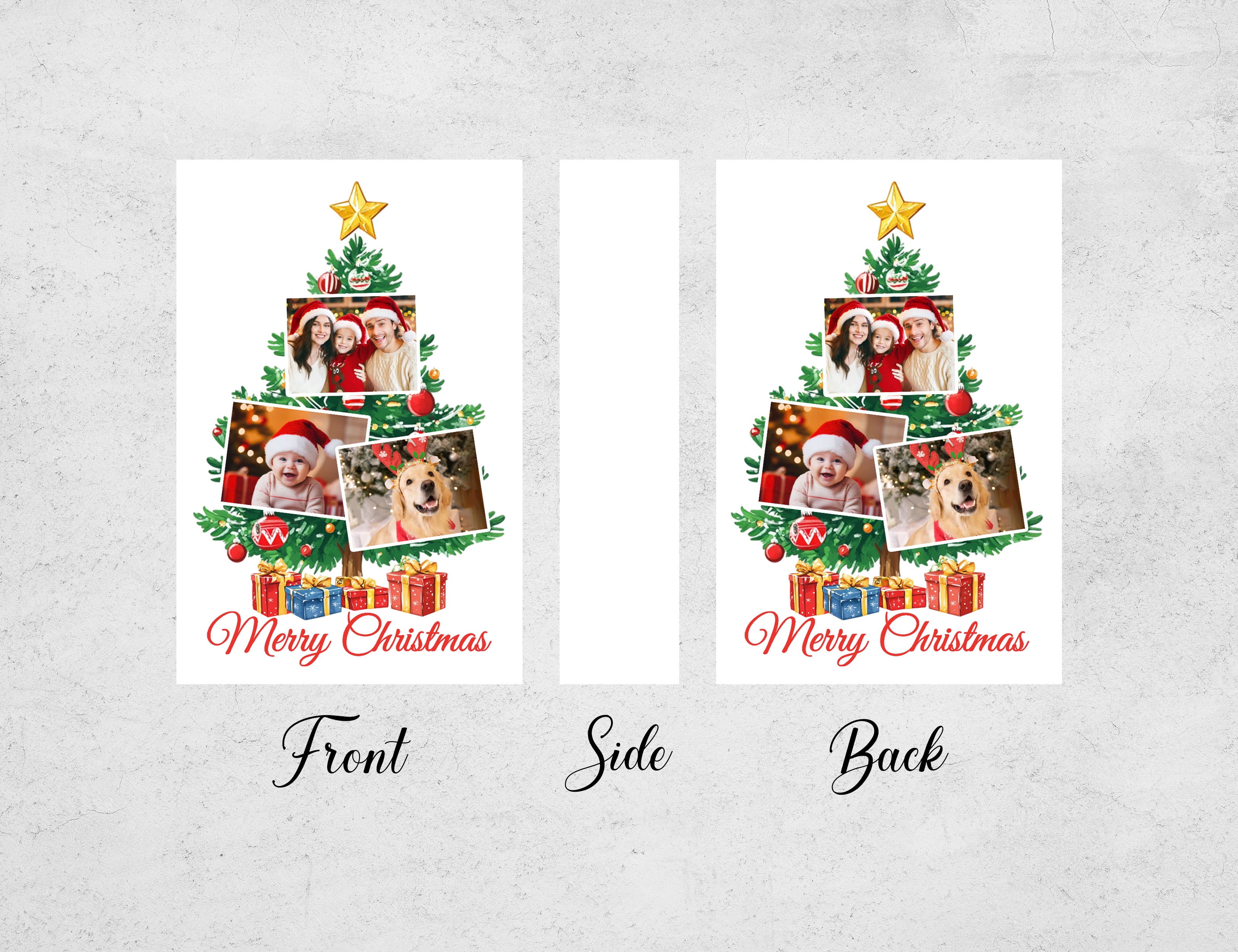 Personalized Christmas Matchboxes - Christmas Tree Photo Collage Custom Family Photos Design