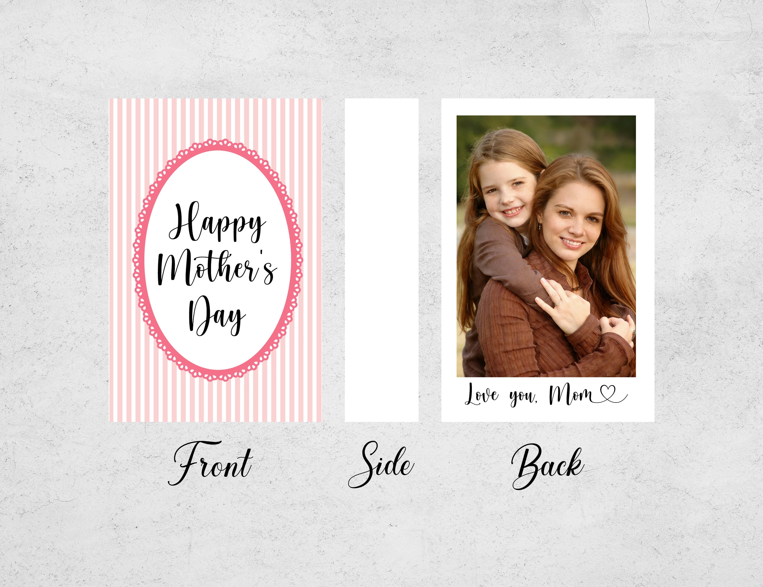 Mothers Day matchboxes side view with Happy Mothers Day design