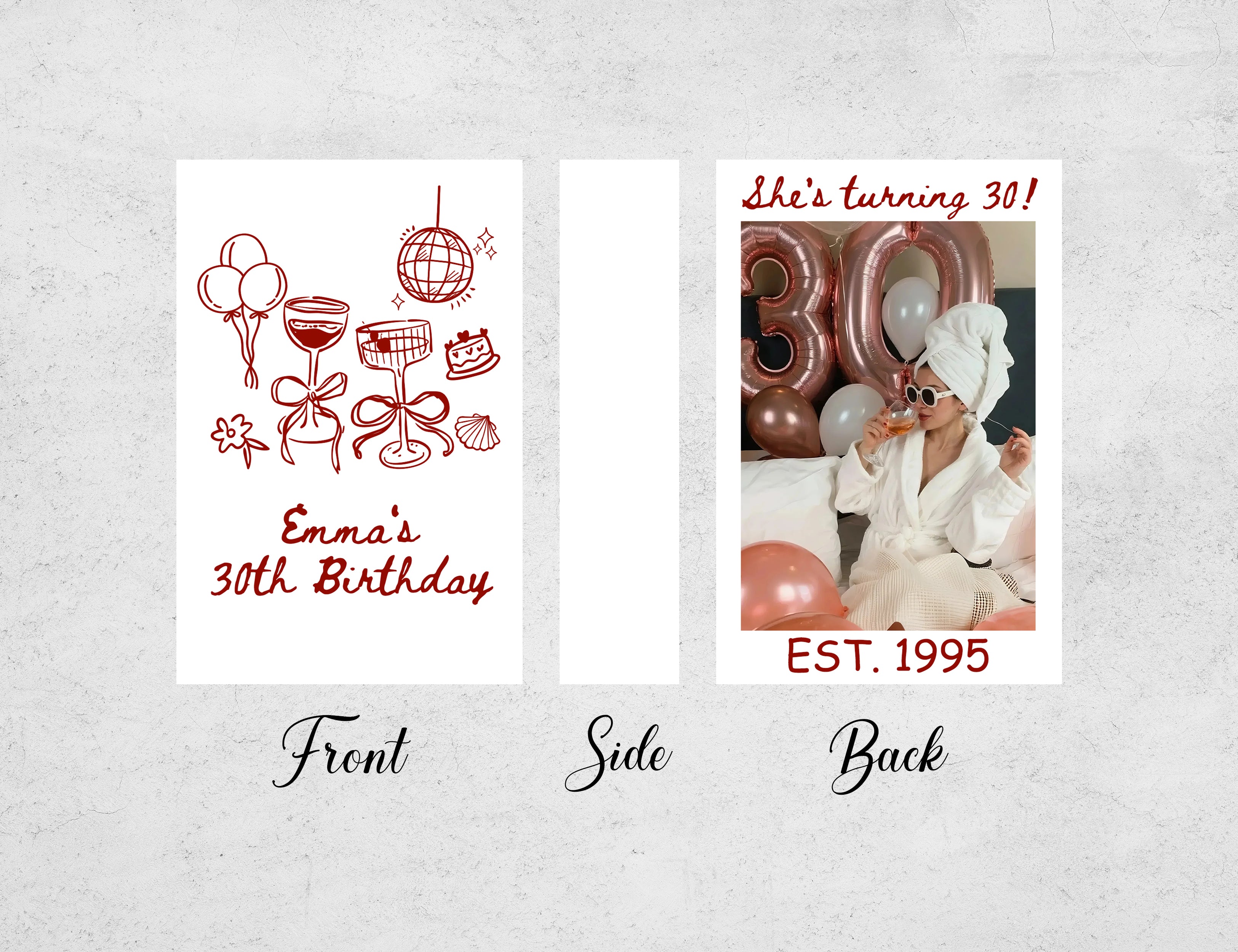 Personalized 30th Birthday Matchboxes - She's Turning 30 Custom Photo & Name Design