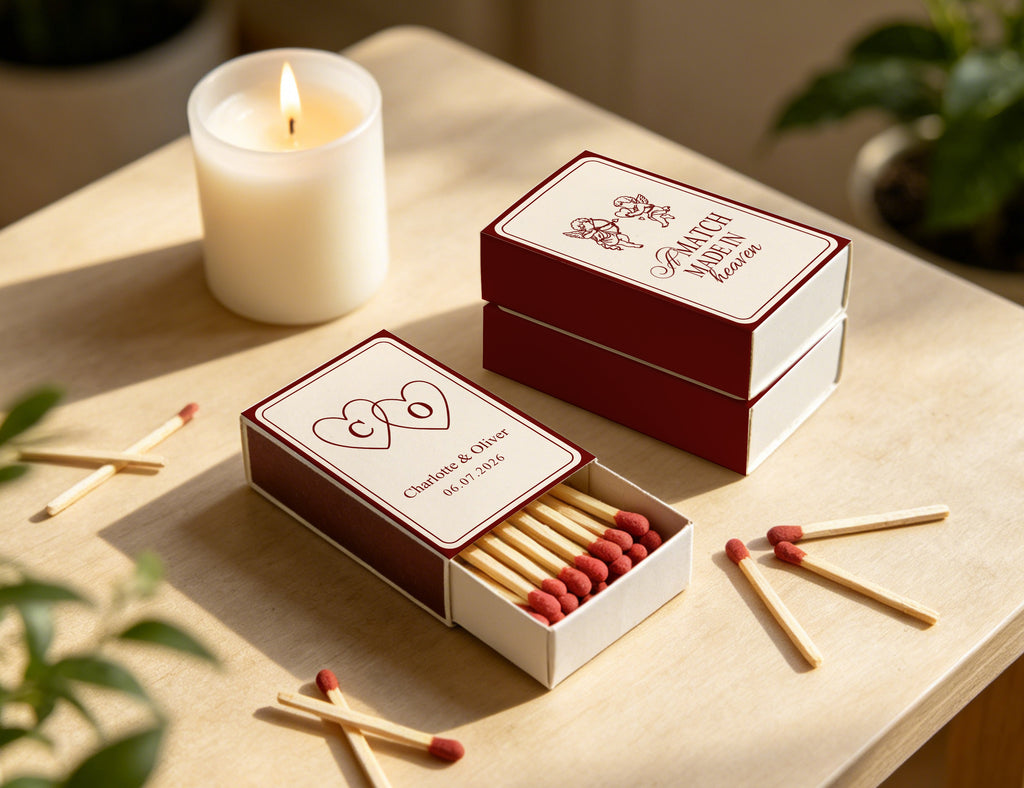 Vintage cupid wedding matchbox size specifications