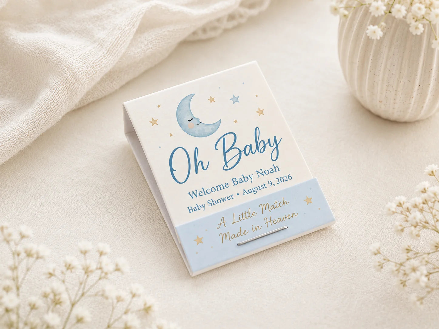 Personalized Wedding Matchbooks - Front view product showcase with custom design