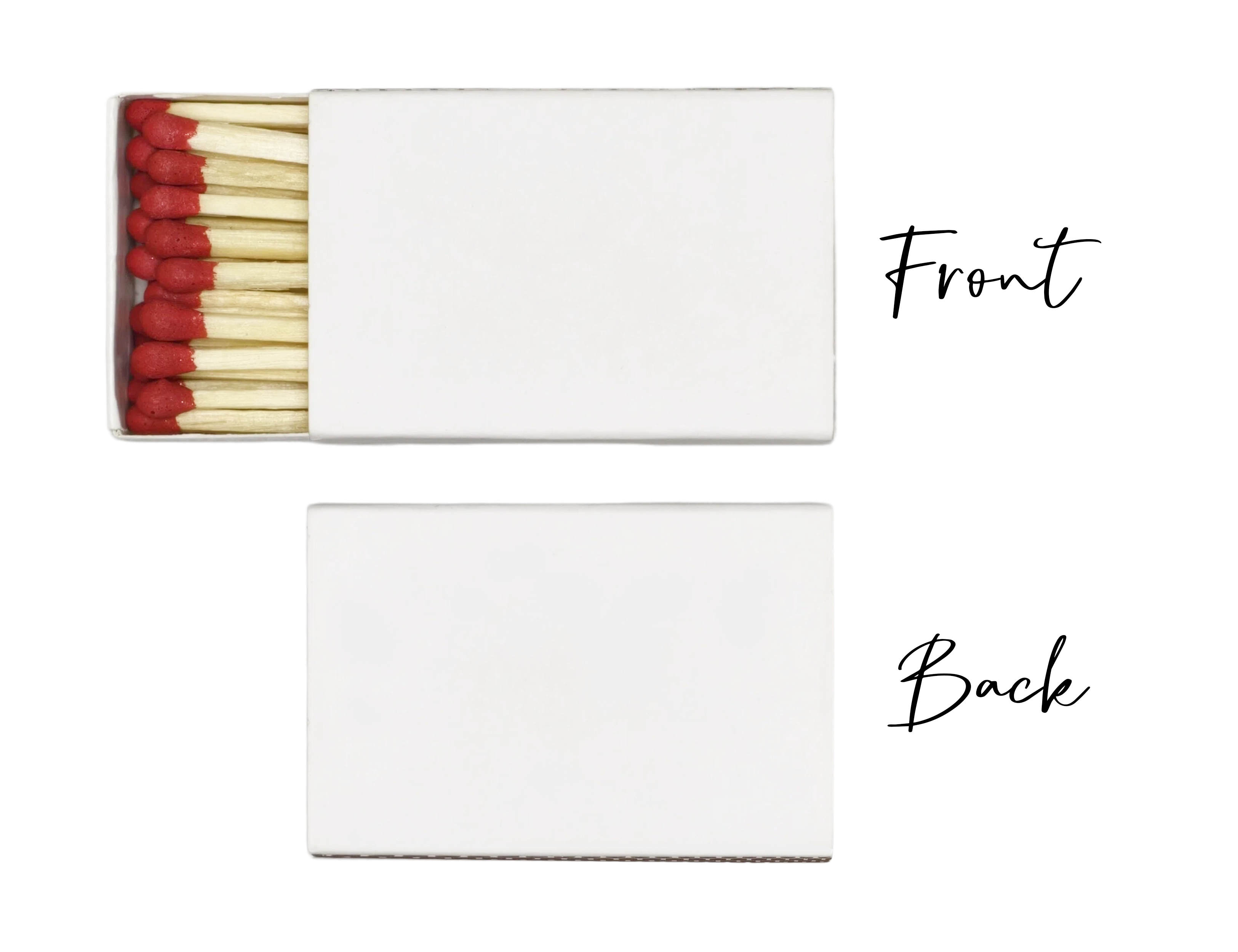 Elegant double-sided matchbox design template front view