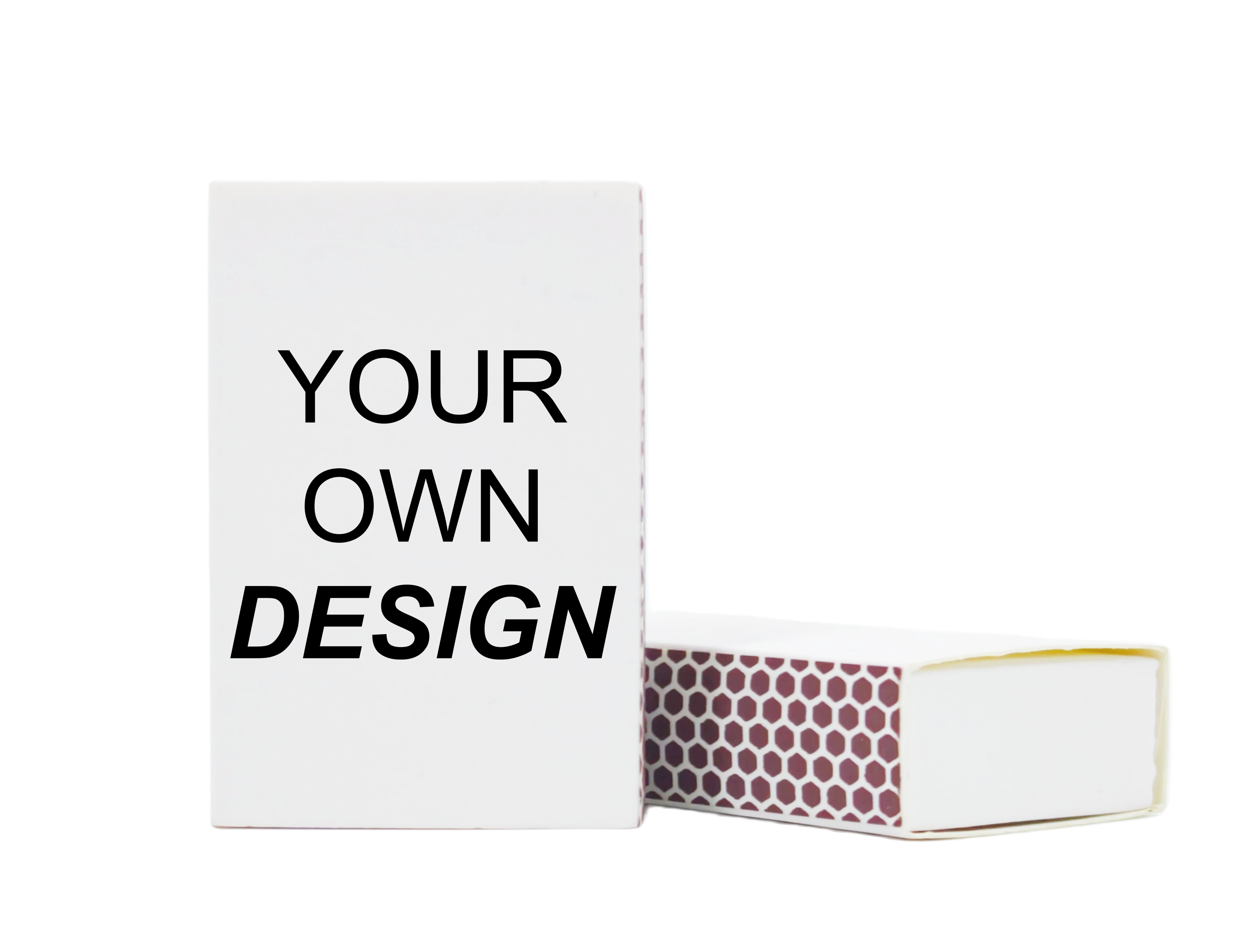 Design your own vertical single-sided custom matchbox - portrait front view