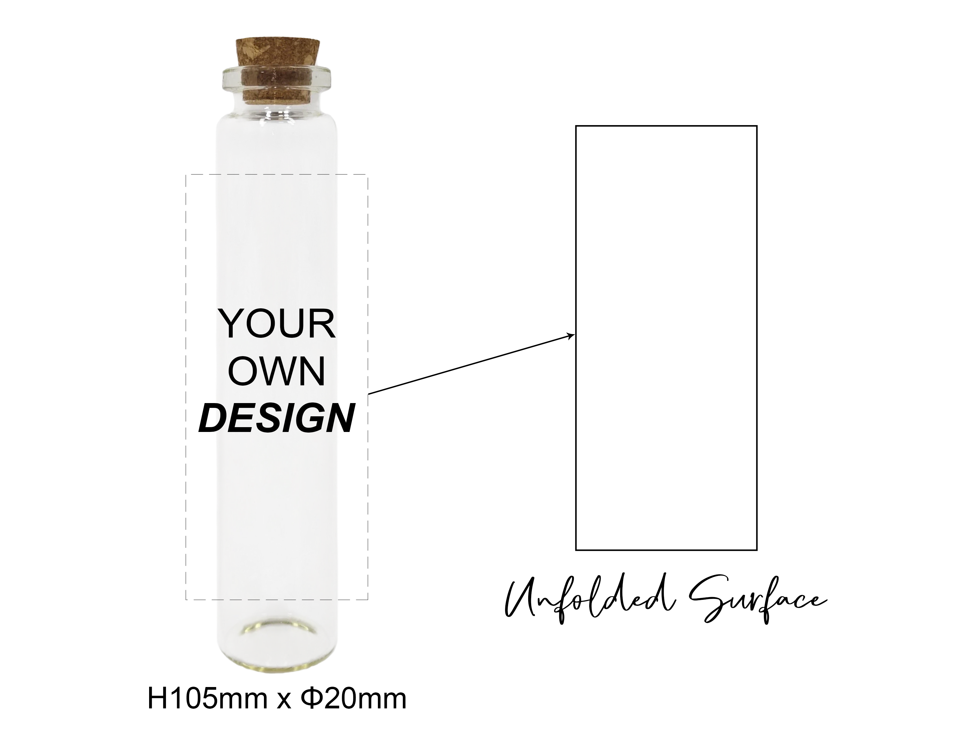 Design Your Own Custom Bottled Matches 20mm × 105mm with Colored Matches