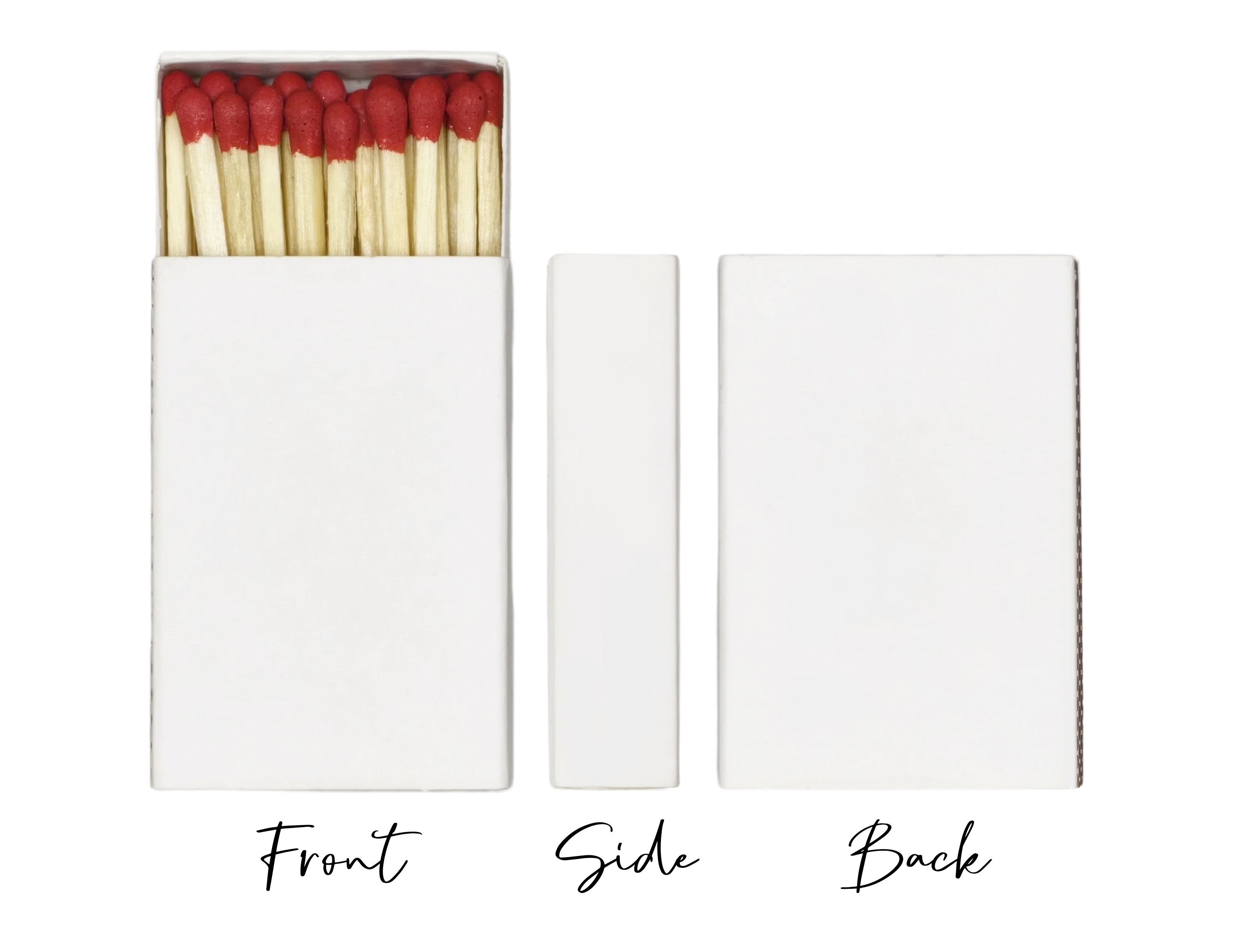 Elegant vertical three-sided matchbox design template