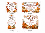 Personalized Friendsgiving Glass Bottle Matches - Gather & Glow - Custom Thanksgiving Favors