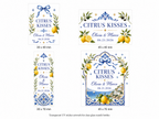 Personalized Mediterranean Wedding Glass Bottle Matches - Citrus Kisses - Custom Wedding Favors
