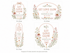 Personalized Wildflower Wedding Glass Bottle Matches - Let Love Glow Favors