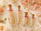 Personalized Wildflower Wedding Glass Bottle Matches - Let Love Glow Favors