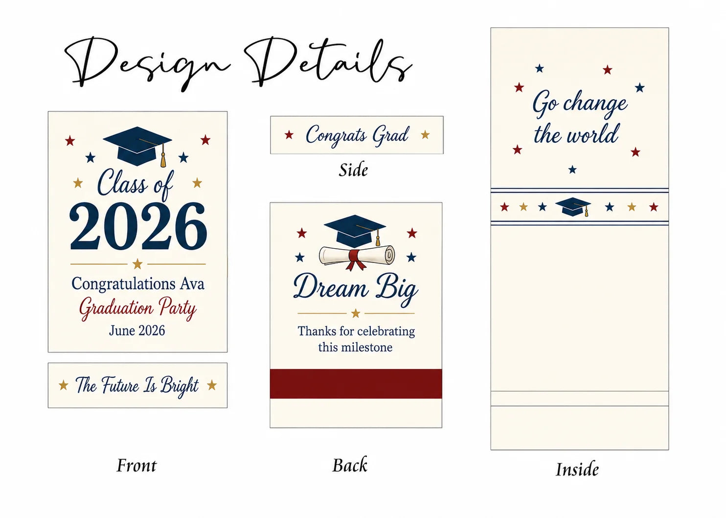 Personalized Graduation Matchbooks - Lifestyle display showing table setting decoration
