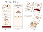 Personalized Anniversary Matchbooks - Lifestyle display showing table setting decoration