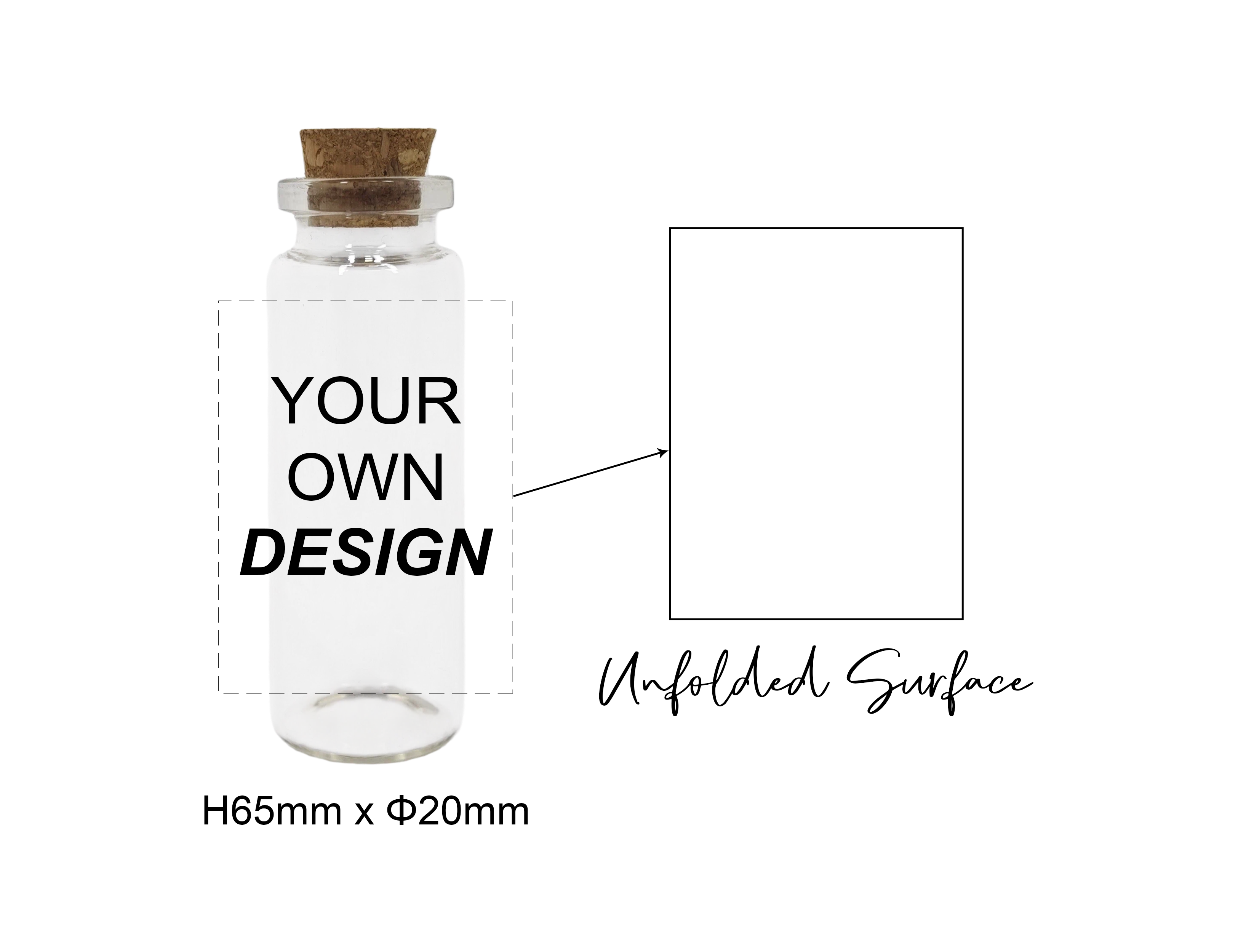 Design Your Own Custom Bottled Matches 20mm × 65mm with Colored Matches