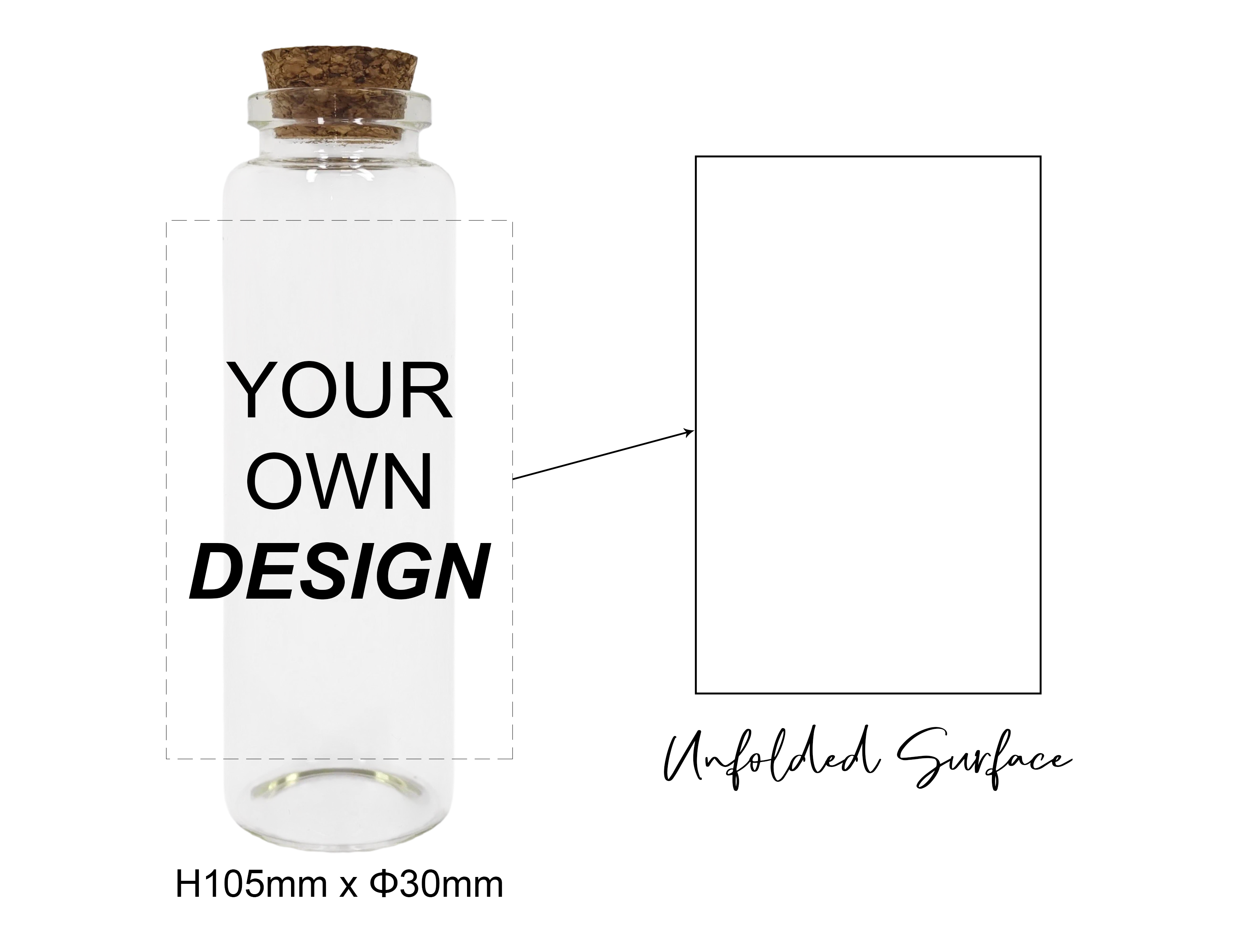 Design Your Own Custom Bottled Matches 30mm × 105mm with Colored Matches